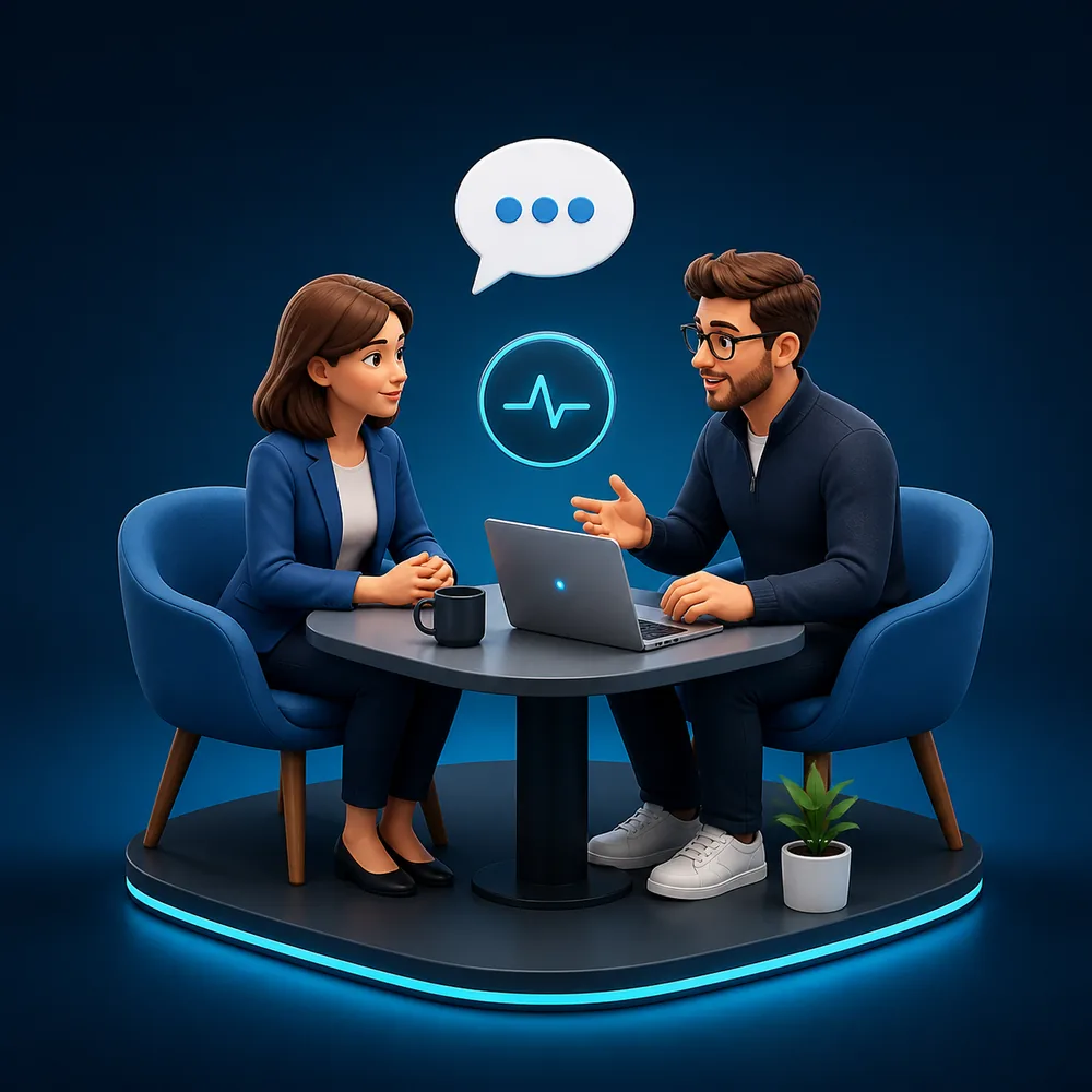 Persönliches Gespräch zur Besprechung des IT-Problems